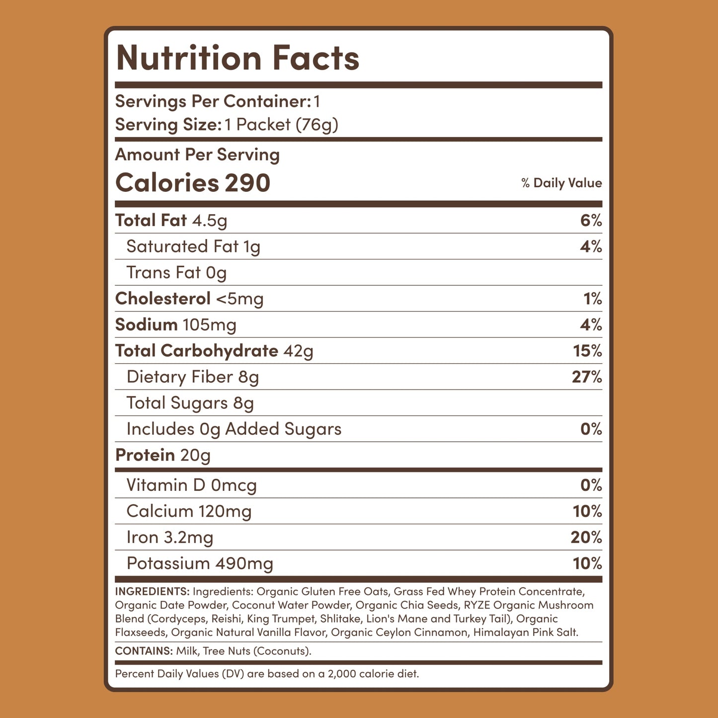 Mushroom Overnight Oats 14 Servings - 27PK