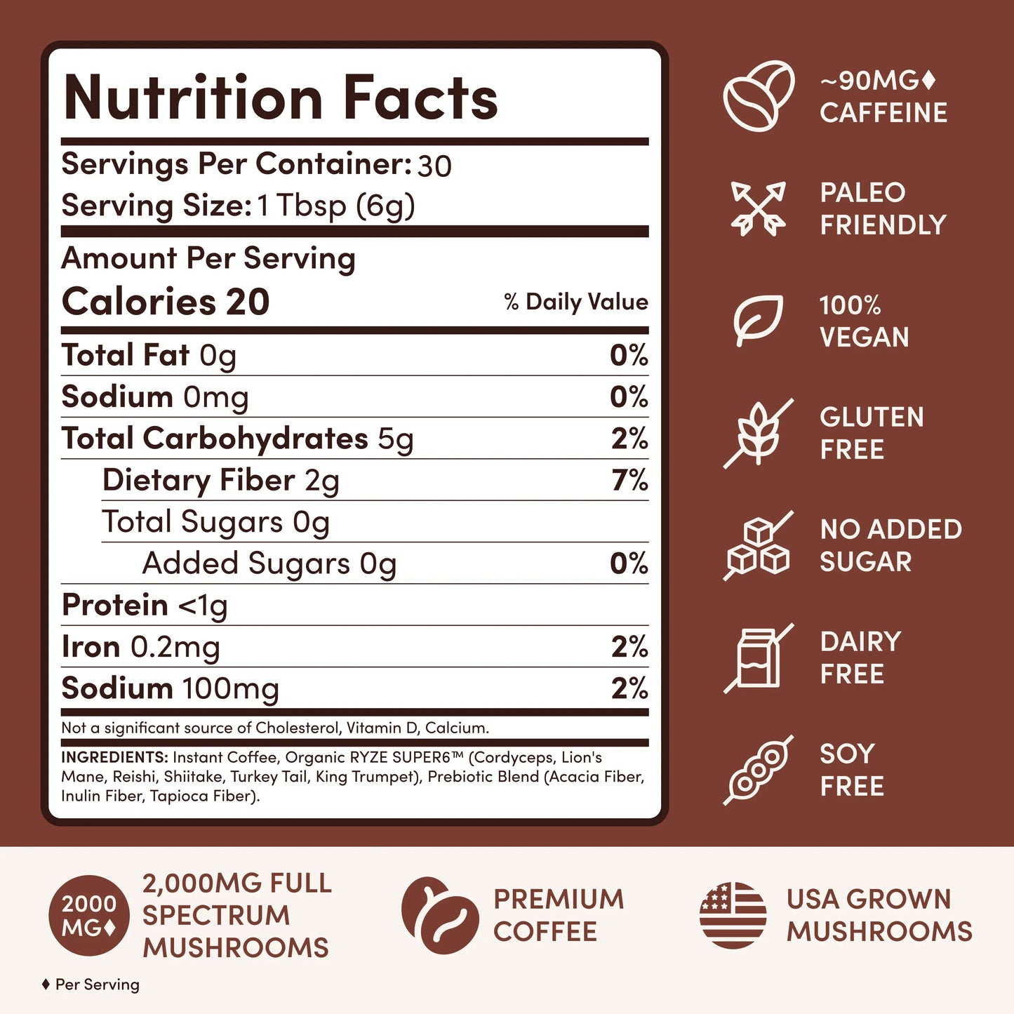 Mushroom Coffee House Blend 30 Servings - 85BU