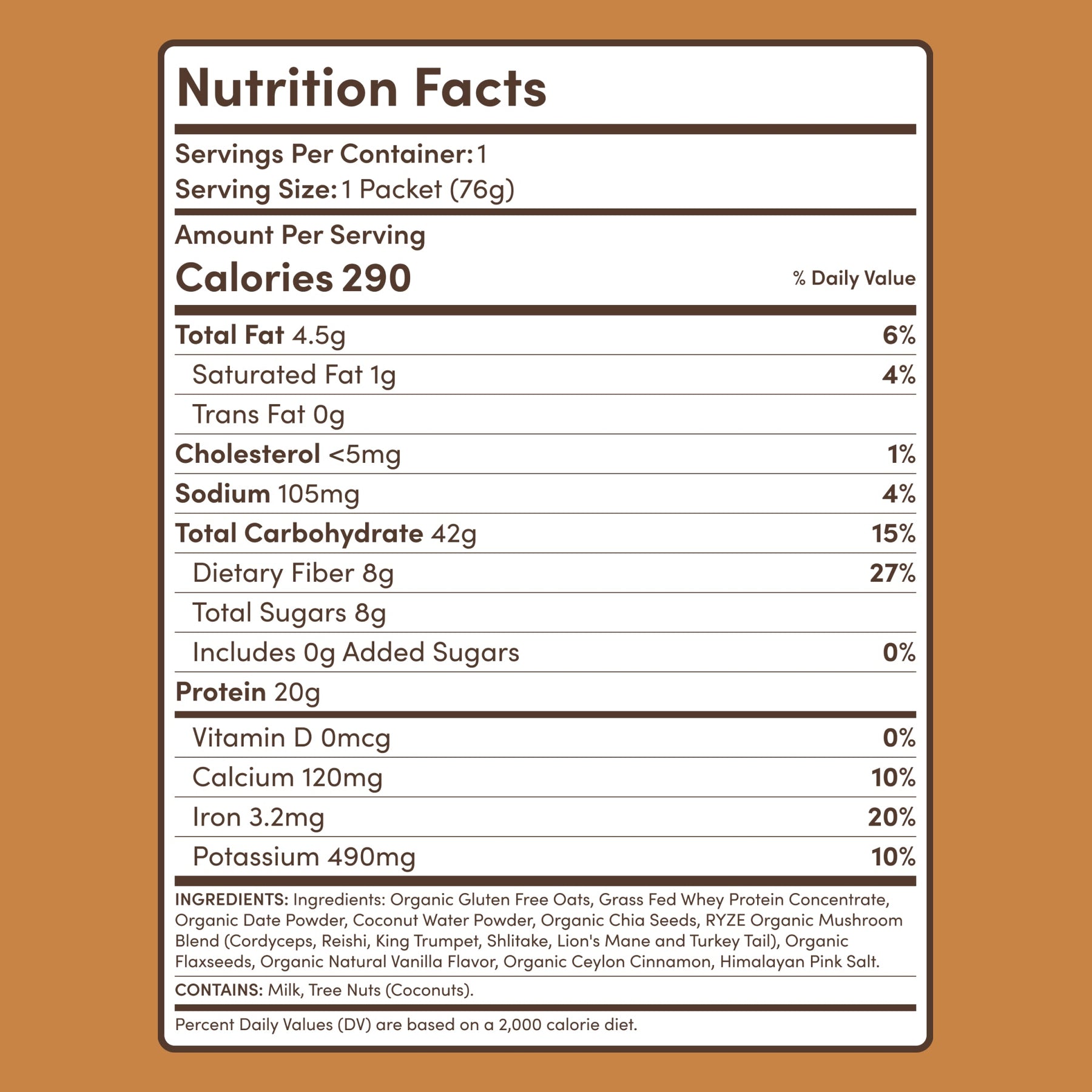 Mushroom Overnight Oats (14 Servings) - 9V82