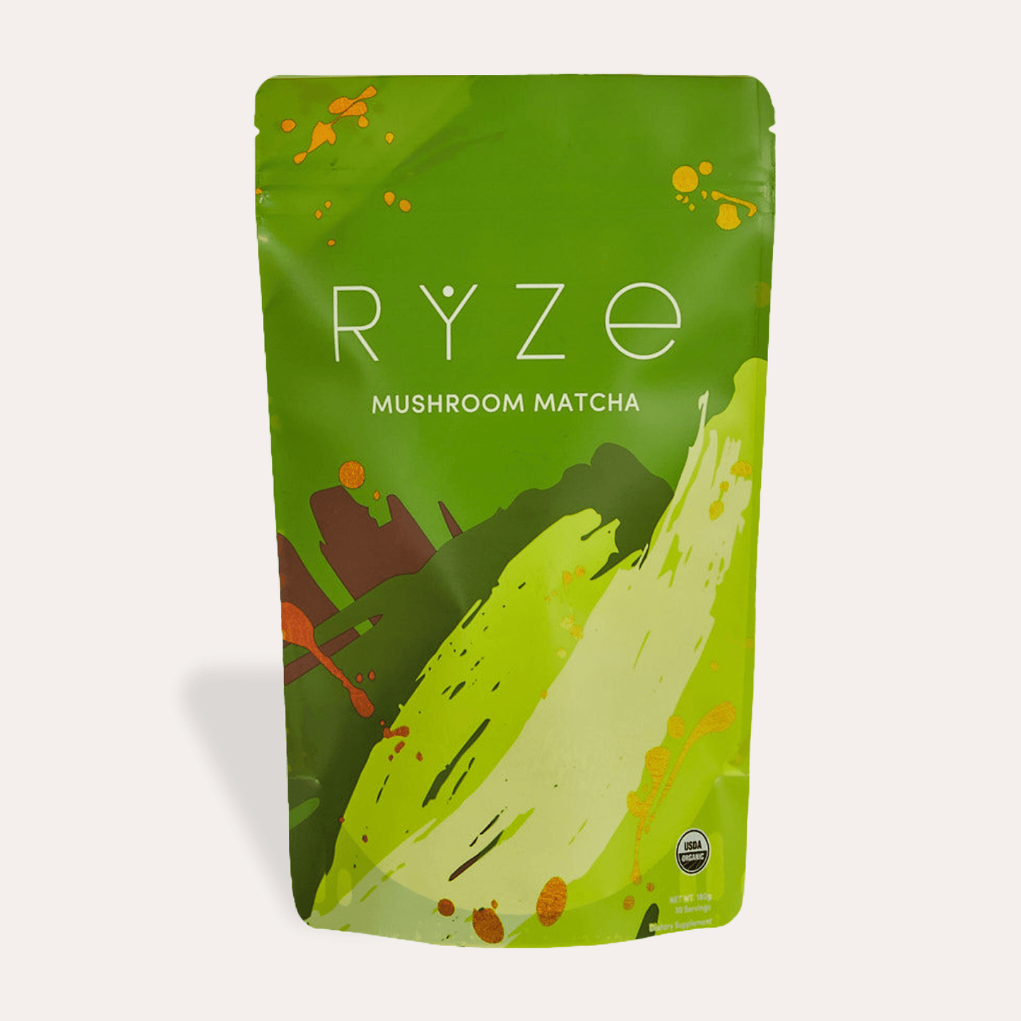 RYZE Mushroom Matcha - with 6 Organic Adaptogenic Mushrooms Grown In USA and Ceremonial-Grade Japanese Matcha - 2DFO