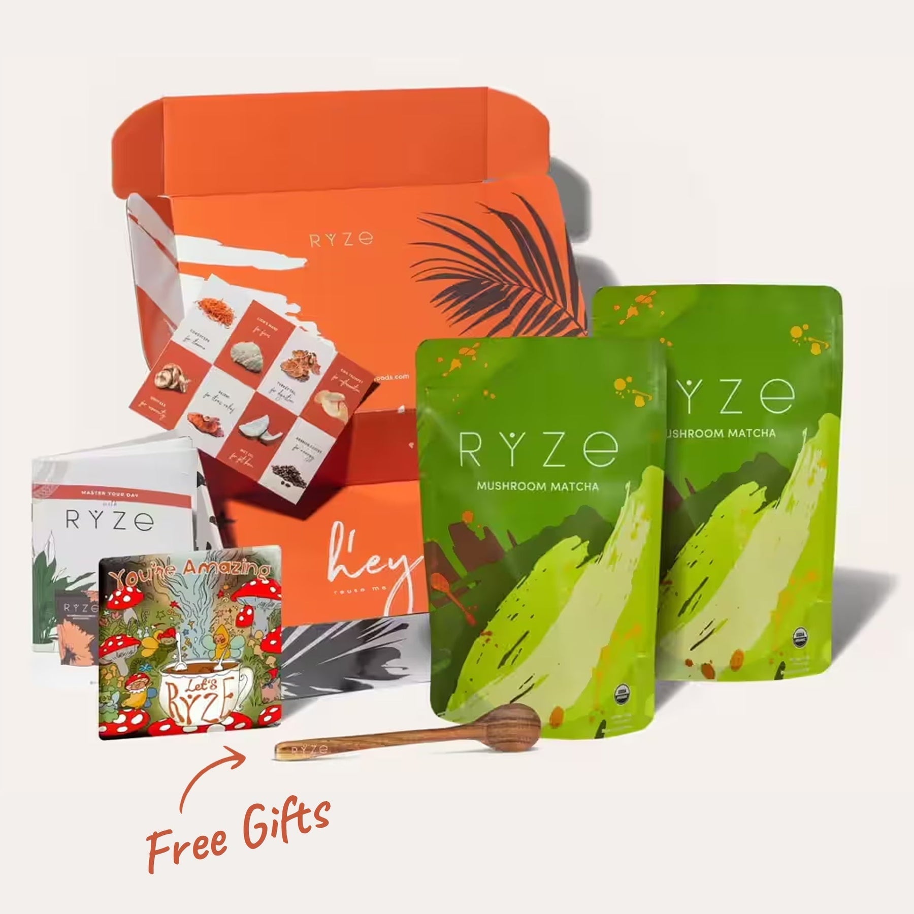 RYZE Organic Mushroom Matcha Starter Kit (60 servings) - B2K7